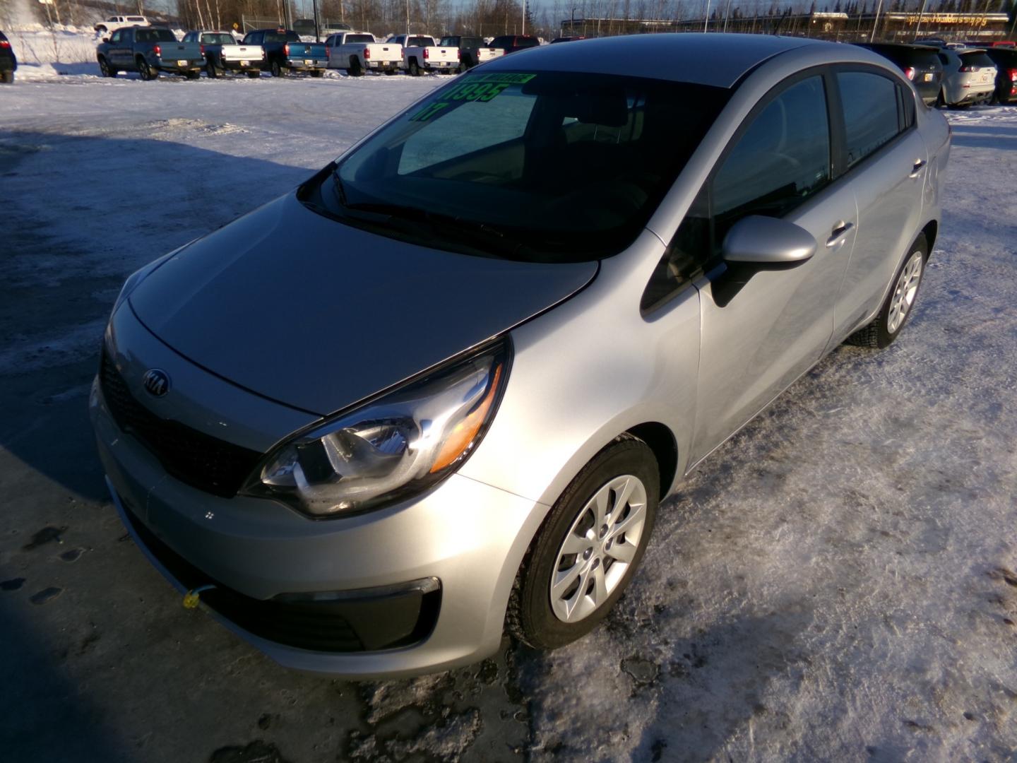 2017 Silver Kia Rio LX 6A (KNADM4A35H6) with an 1.6L L4 DOHC 16V engine, 6A transmission, located at 2630 Philips Field Rd., Fairbanks, AK, 99709, (907) 458-0593, 64.848068, -147.780609 - Photo#0